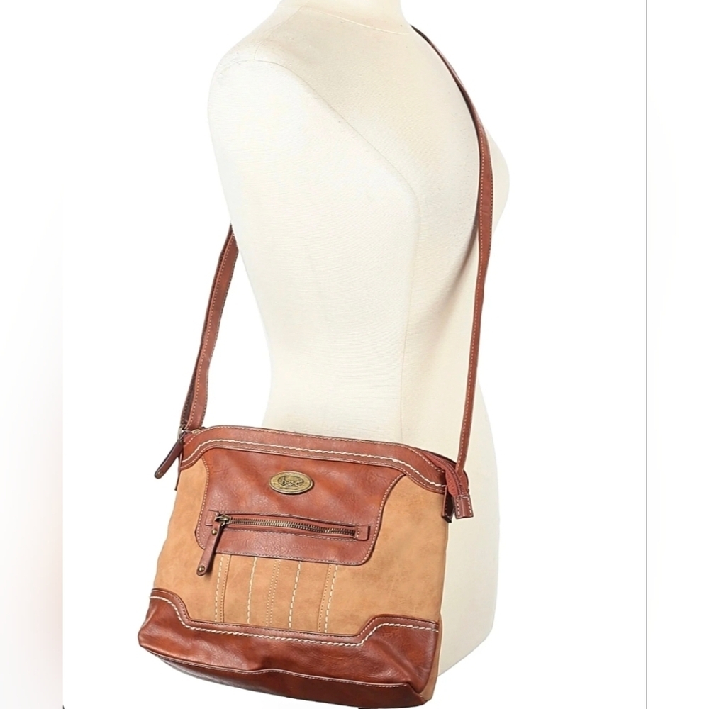 BOC Born Concept Vegan Leather Brown Crossbody bag - Picture 2 of 13